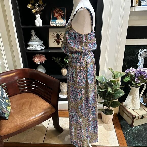 Juicy Couture Imperial Boho Starflower Maxi Dress In Bardot Size 4 - Picture 10 of 15